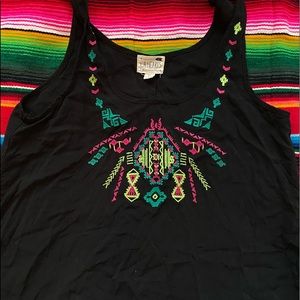 Crop Tank with Embroidery Design